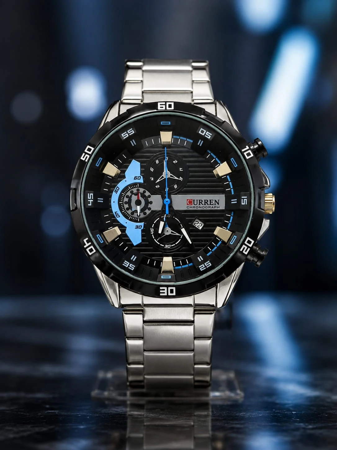 Curren 8402 Chronograph Men’s Watch – Stainless Steel Quartz Wristwatch